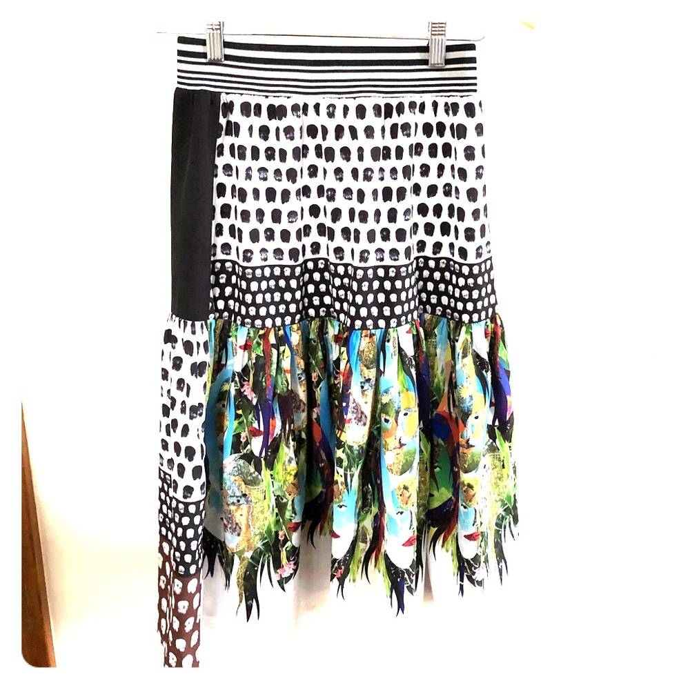 CLOVER CANYON ELASTIC COLOR RUNWAY TIERED SKIRT